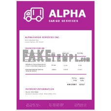 USA Alpha Cargo Services fake Invoice Word and PDF template