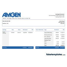 USA Amgen fake biotechnology company Word and PDF template