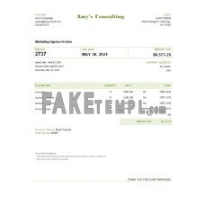 USA Amy’s Consulting fake Invoice Word and PDF template