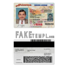 USA Arizona fake driving license photoshop template PSD