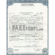 USA Arizona state fake birth certificate photoshop template PSD 