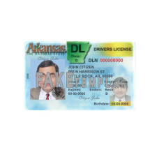 USA Arkansas fake driving license photoshop template PSD