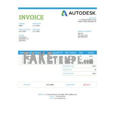 USA Autodesk fake Invoice Word and PDF template