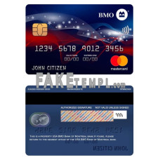 USA BMO Bank of Montreal bank fake mastercard photoshop template PSD