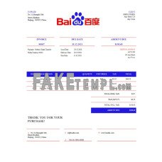 USA Baidu fake Invoice Word and PDF template