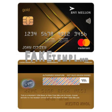 USA Bank of New York Mellon fake mastercard gold photoshop template PSD