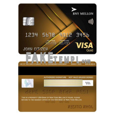 USA Bank of New York Mellon fake visa gold card photoshop template PSD