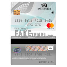 USA Bank of the West bank fake mastercard photoshop template PSD