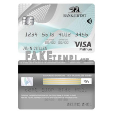 USA Bank of the West bank fake visa platinum card photoshop template PSD