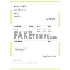 USA Beauty Looks fake Invoice Word and PDF template