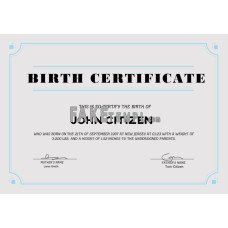 USA fake Birth Certificate template in Word and PDF format