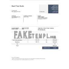 USA Black Tulip Studio fake Invoice Word and PDF template