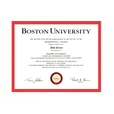 USA Boston University fake diploma photoshop template PSD