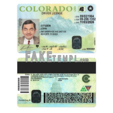 USA Colorado fake driving license photoshop template PSD