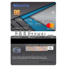 USA California BlueVine bank fake mastercard photoshop template PSD