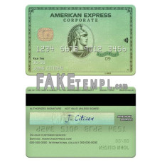 USA California Varo bank fake AMEX green card photoshop template PSD