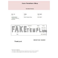 USA Cane Furniture Shop fake Invoice Word and PDF template