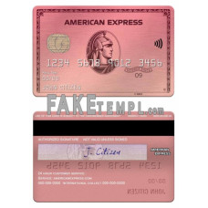 USA Capital One bank fake AMEX rose gold card photoshop template PSD