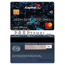 USA Capital One bank fake mastercard photoshop template PSD