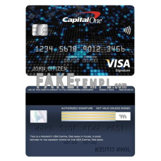 USA Capital One bank fake visa signature card photoshop template PSD