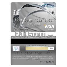 USA Carrington Mortgage Services bank fake visa classic card photoshop template PSD