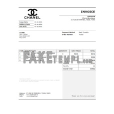 USA Chanel fake Invoice Word and PDF template