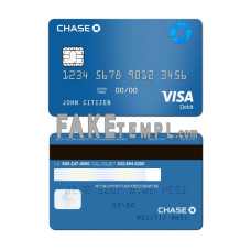 USA Chase bank fake visa debit card photoshop template PSD