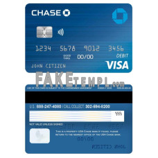 USA Chase bank fake visa debit card photoshop template PSD 2