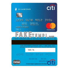 USA Citibank AMEX everyday® fake credit card photoshop template PSD