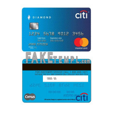 USA Citibank fake mastercard photoshop template PSD