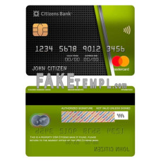 USA Citizens bank fake mastercard photoshop template PSD