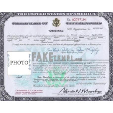 USA fake Citizenship certificate photoshop template PSD 