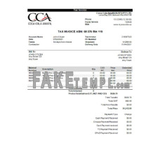 USA Coca-Cola fake Invoice Word and PDF template