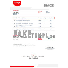 USA Colgate fake Invoice Word and PDF template