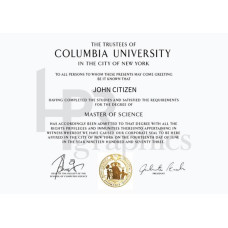 USA Columbia University fake diploma photoshop template PSD