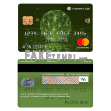 USA Commerce bank fake mastercard photoshop template PSD