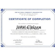 USA fake Completion certificate template in Word and PDF format, version 3