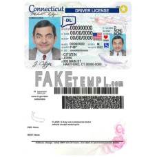 USA Connecticut state vertical fake driving license photoshop template PSD