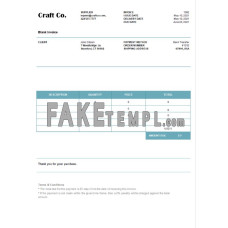 USA Craft Co. fake Invoice Word and PDF template