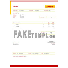 USA DHL fake Invoice Word and PDF template