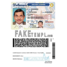 USA Delaware fake driving license photoshop template PSD