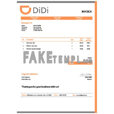 USA Didi Chuxing fake Invoice Word and PDF template