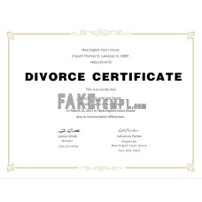 USA fake divorce certificate Word and PDF template