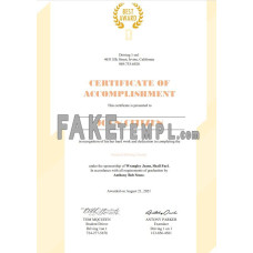 USA fake Driving Certificate template in Word and PDF format