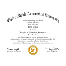 USA Embry-Riddle Aeronautical University (ERAU) fake diploma photoshop template PSD