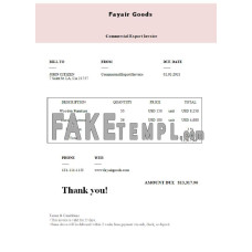 USA Fayair Goods fake Invoice Word and PDF template