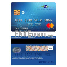 USA Fifth Third bank fake mastercard photoshop template PSD