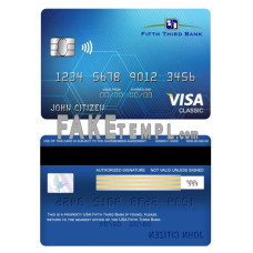 USA Fifth Third bank fake visa classic card photoshop template PSD