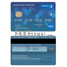 USA First Bank of Wiki fake AMEX payback card photoshop template PSD