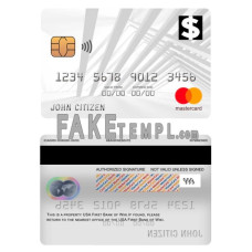 USA First Bank of Wiki fake mastercard photoshop template PSD